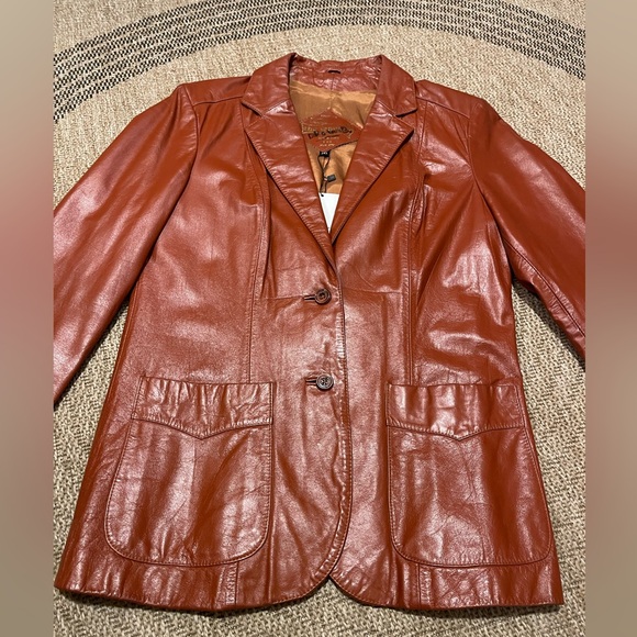 Vintage 1970s The Tannery Leather Jacket size 14T - Picture 4 of 15